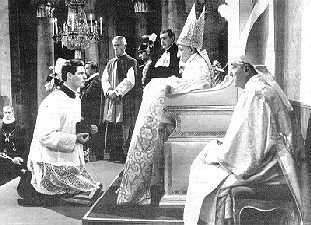Kneeling before the Pope